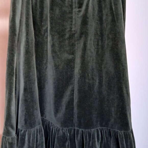 Gunne Sax Vintage dark green cotton velvet skirt Size 5 - Picture 3 of 12